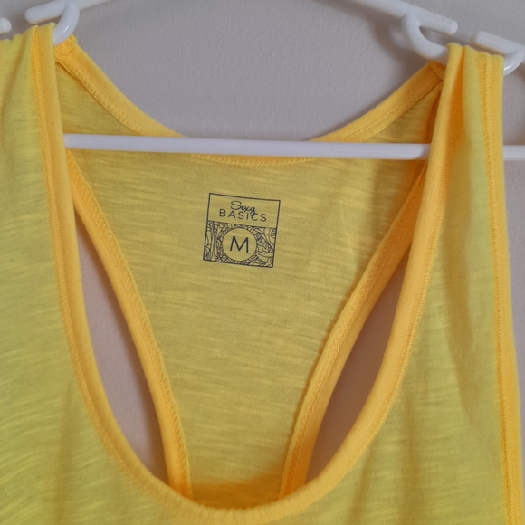 🦚3/$15🦚Yellow Racerback Tank Top - Picture 3 of 3